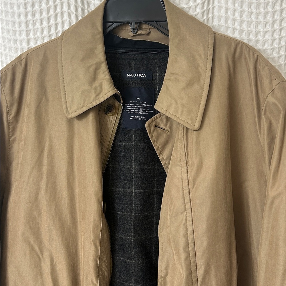 Nautica Tan Jacket Barn Chore Wool Removable Liner Oversized Men’s Medium - Picture 2 of 8